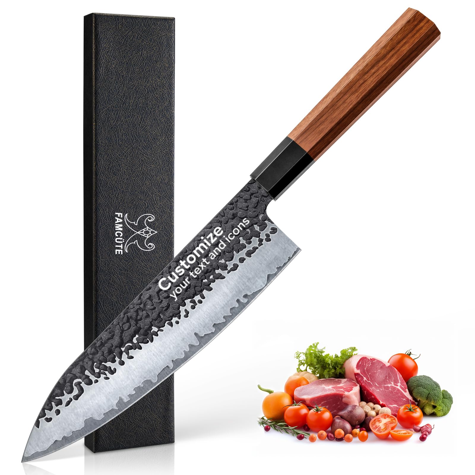 Amazon.com: FAMCÜTE Customize Japanese Knife, Hand Forged 8
